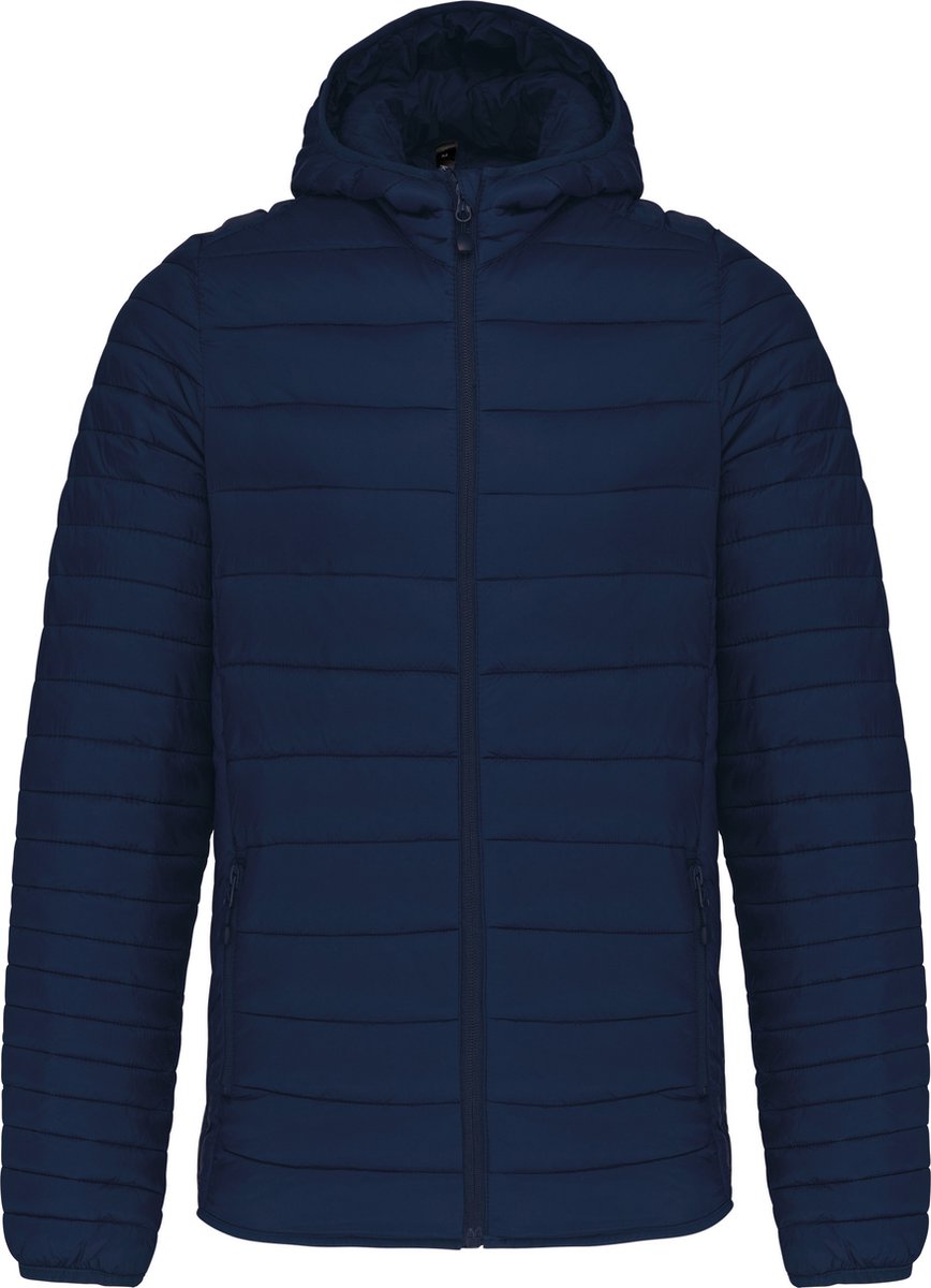 Outdoorjas ‘Lightweight Hood Padded’ merk Kariban Donkerblauw