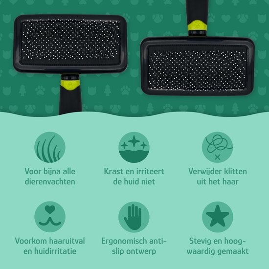Mister Mill Professionele Slicker L 12 cm - Hondenborstel - Kattenborstel - Hondenkam - Kattenkam