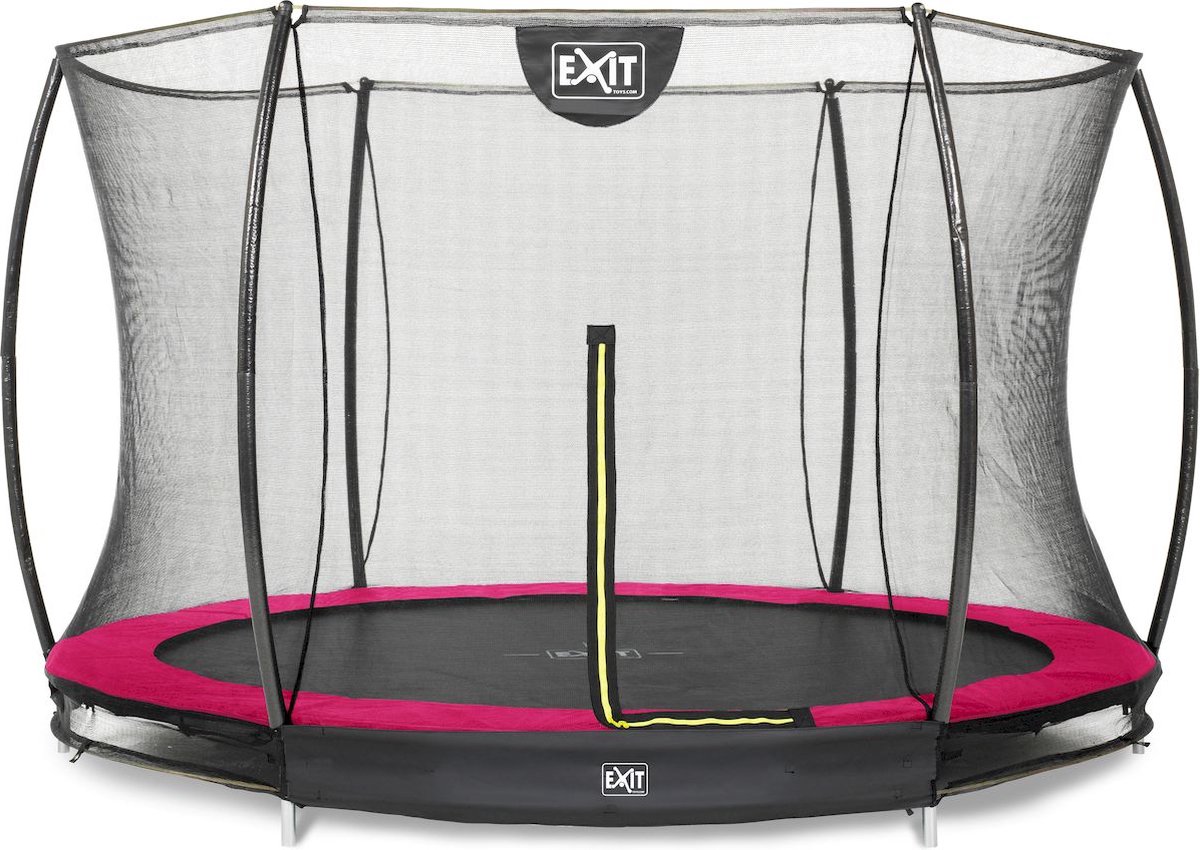 EXIT Silhouette inground trampoline ø305cm met veiligheidsnet - roze