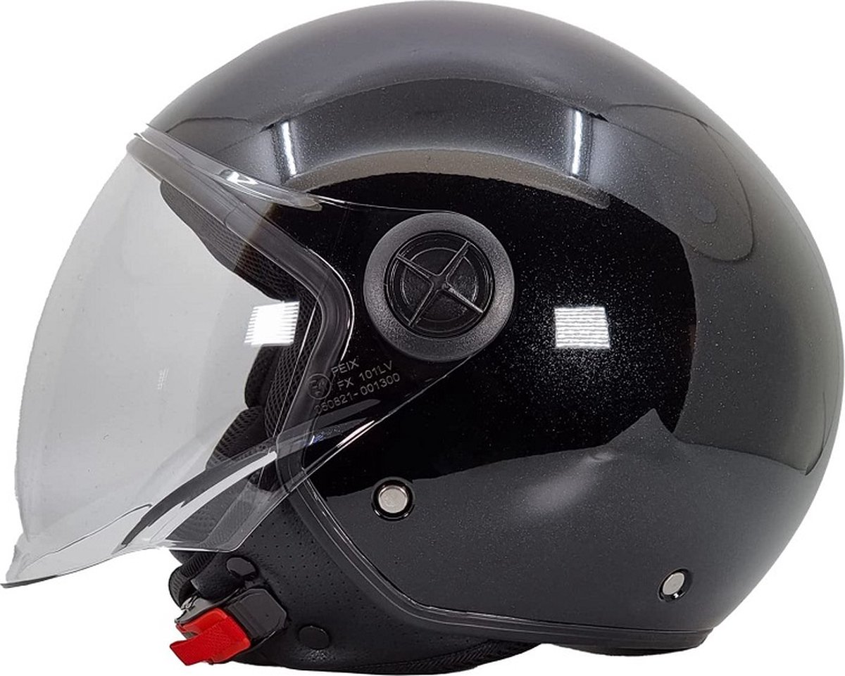 BHR 832 | minimal vespa helm | glans zwart | maat XS