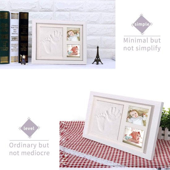 Babyfotolijst Set \ posters voor de kinderkamer - Baby Hand en Footprint Kit \ kit voor pasgeboren jongens/meisjes - baby fotolijst, Fotolijstplank van Prachtigkado — afbeelding 3