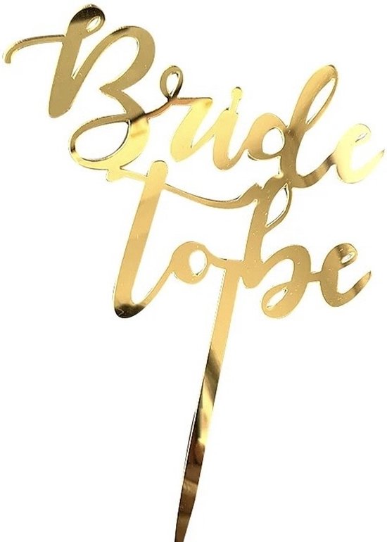 CakeDeco Taarttopper Bride to Be - Spiegel Goud