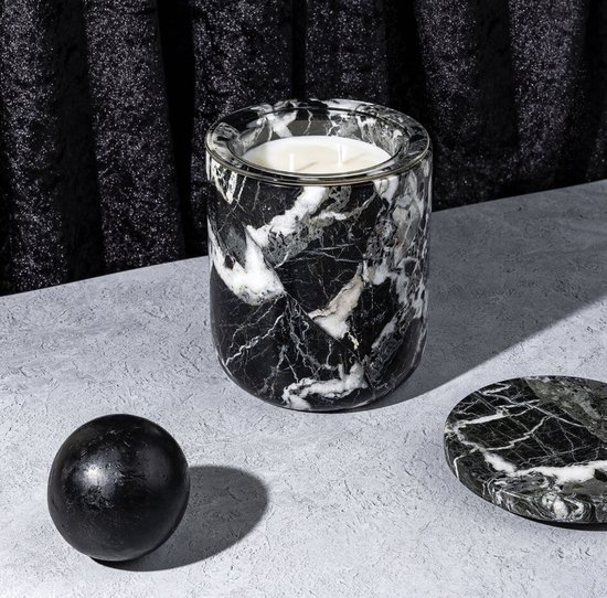 BLACK MARBLE CANDLE HOLDER