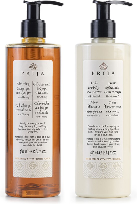 PRIJA - Cosmeticaset: Douchegel, hydraterende crème 2x380ml