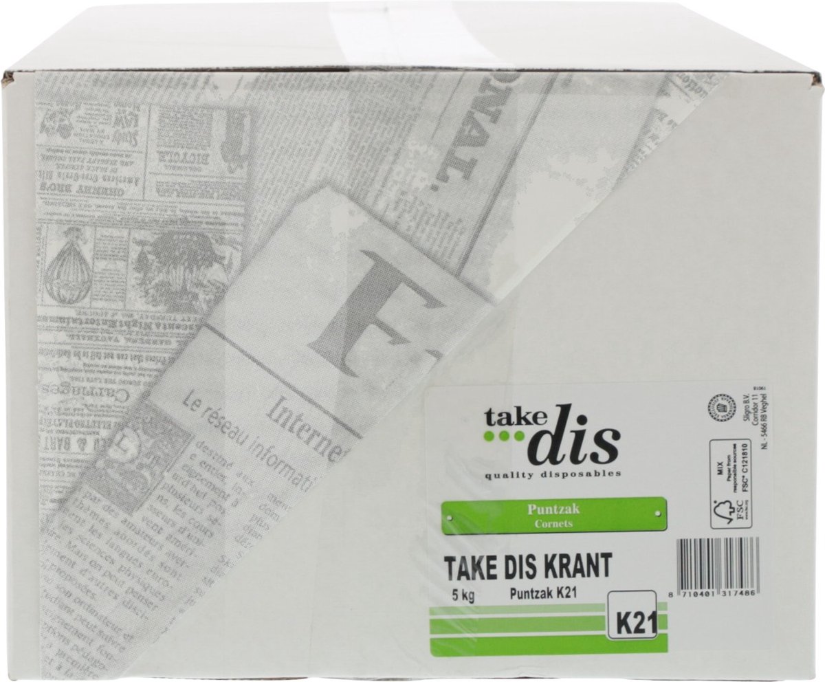 Take Dis Puntzak K21 Krant FSC - Doos 5 kilo