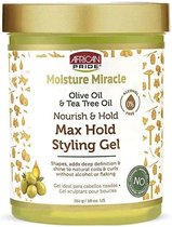 African Pride Moisture Miracle Huile d'olive et huile d'arbre à thé Max Hold Gel Tuning 18 oz