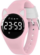 Smartwatch Kinderen - Kat - Stappenteller - Stopwatch - Roze