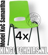 King of Chairs -Set van 4- Model KoC Samantha lime met zwart onderstel. Stapelstoel kuipstoel vergaderstoel tuinstoel kantine stoel stapel stoel kantinestoelen stapelstoelen kuipstoelen arenastoel De Valk 3320 bistrostoel schoolstoel bezoekersstoel