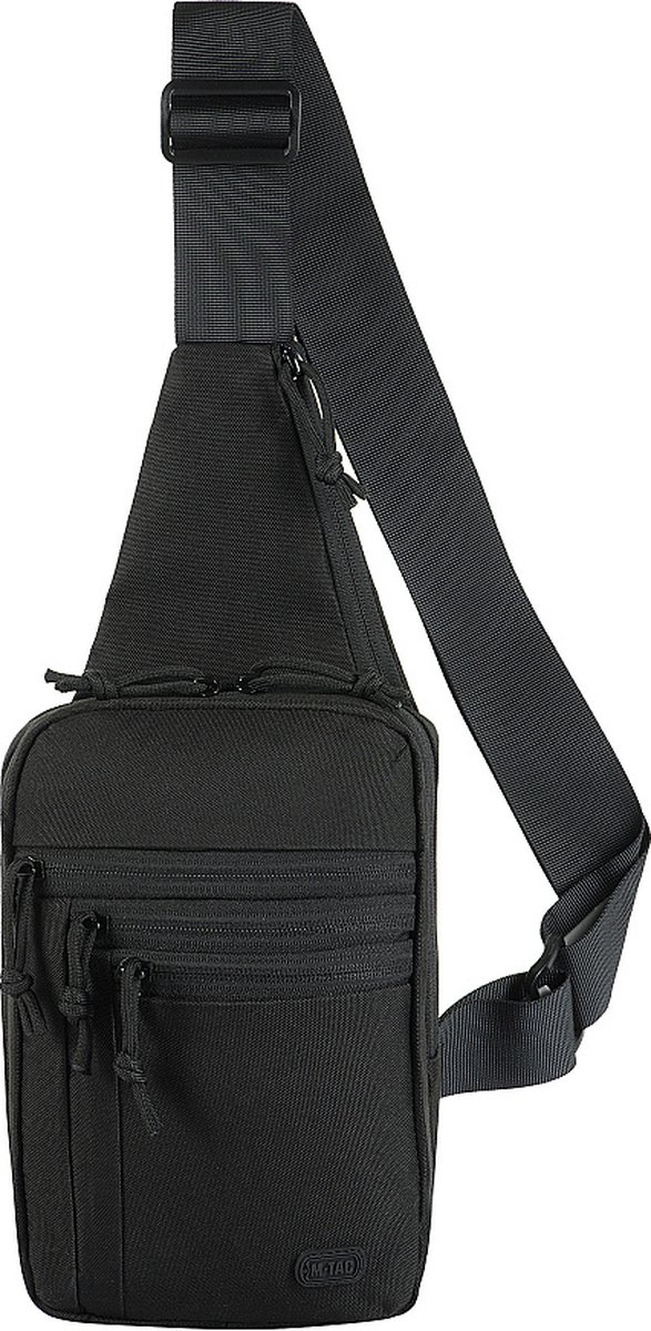 RAMBUX® M-Tac - Tactical Schoudertas - Zwart - Chest Bag - Holster Tas - 600D Polyester - Verstelbaar Volume & 5 Compartimenten
