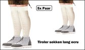 5x Paar Tiroler sokken lang ecru mt.43-46 - tirol oktoberfest apres ski winter feest thema party lederhose kousen festival
