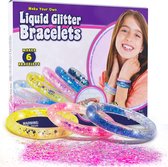 Maak je eigen vloeibare glitterarmbanden voor meisjes Knutselset - Unieke vriendschapsarmband-knutselset voor meisjes van 6-12 jaar
