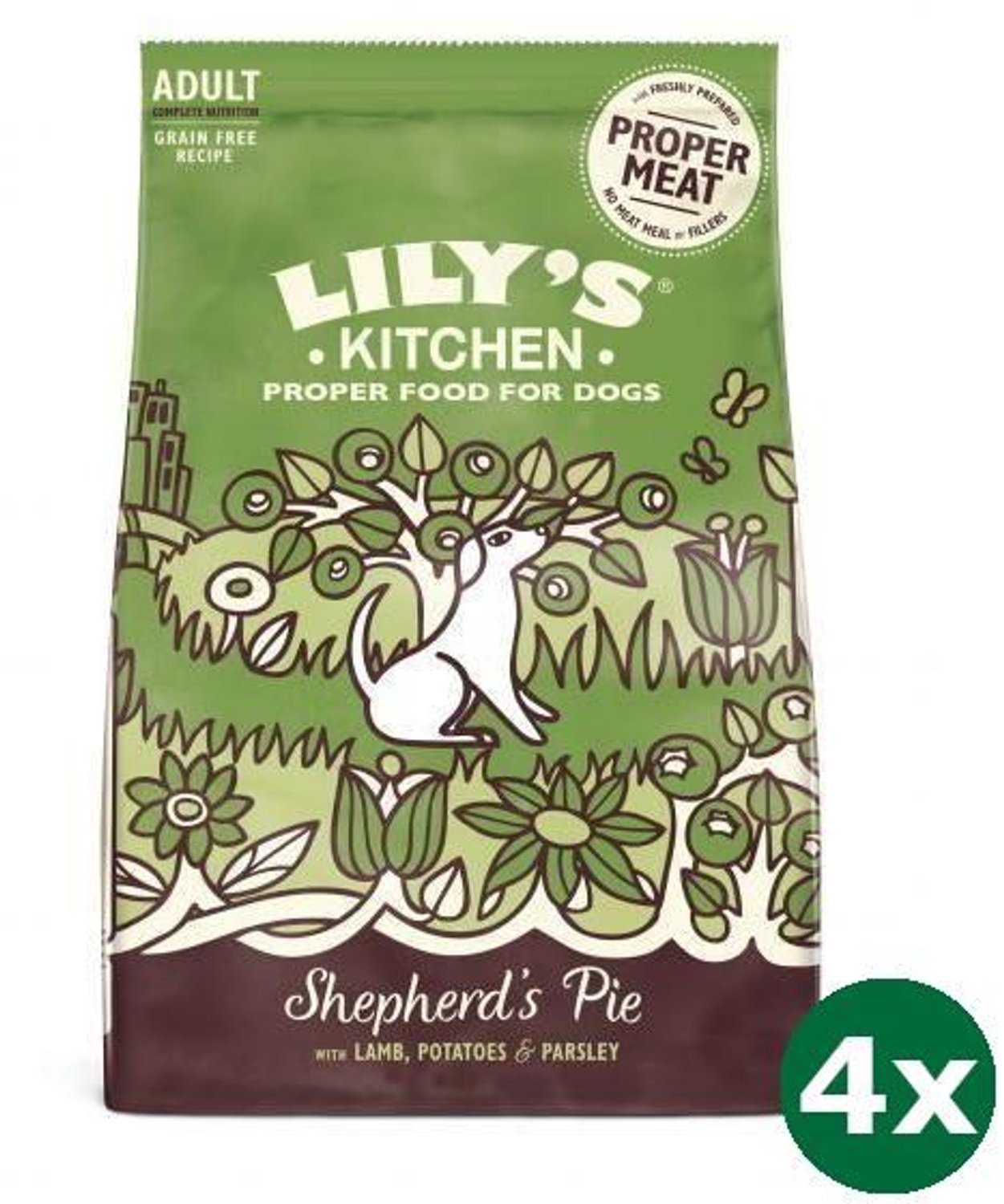 4x1 kg Lily's kitchen dog adult lamb shepherd's pie hondenvoer