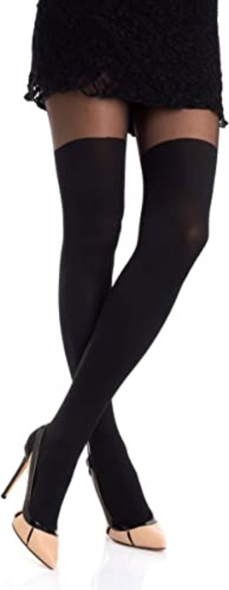 Dames panty - Volledige stijl - Verkleedpanty - L/XL - Zwart