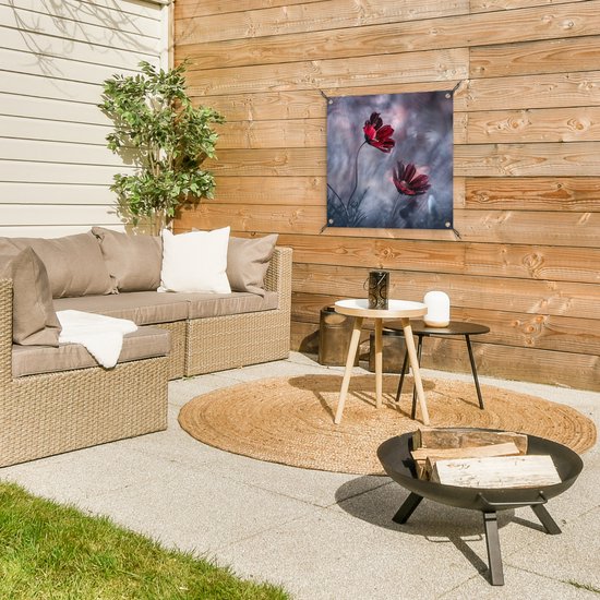 Posters de jardin Fleurs - Rouge - Plantes - Nature - 50x50 cm