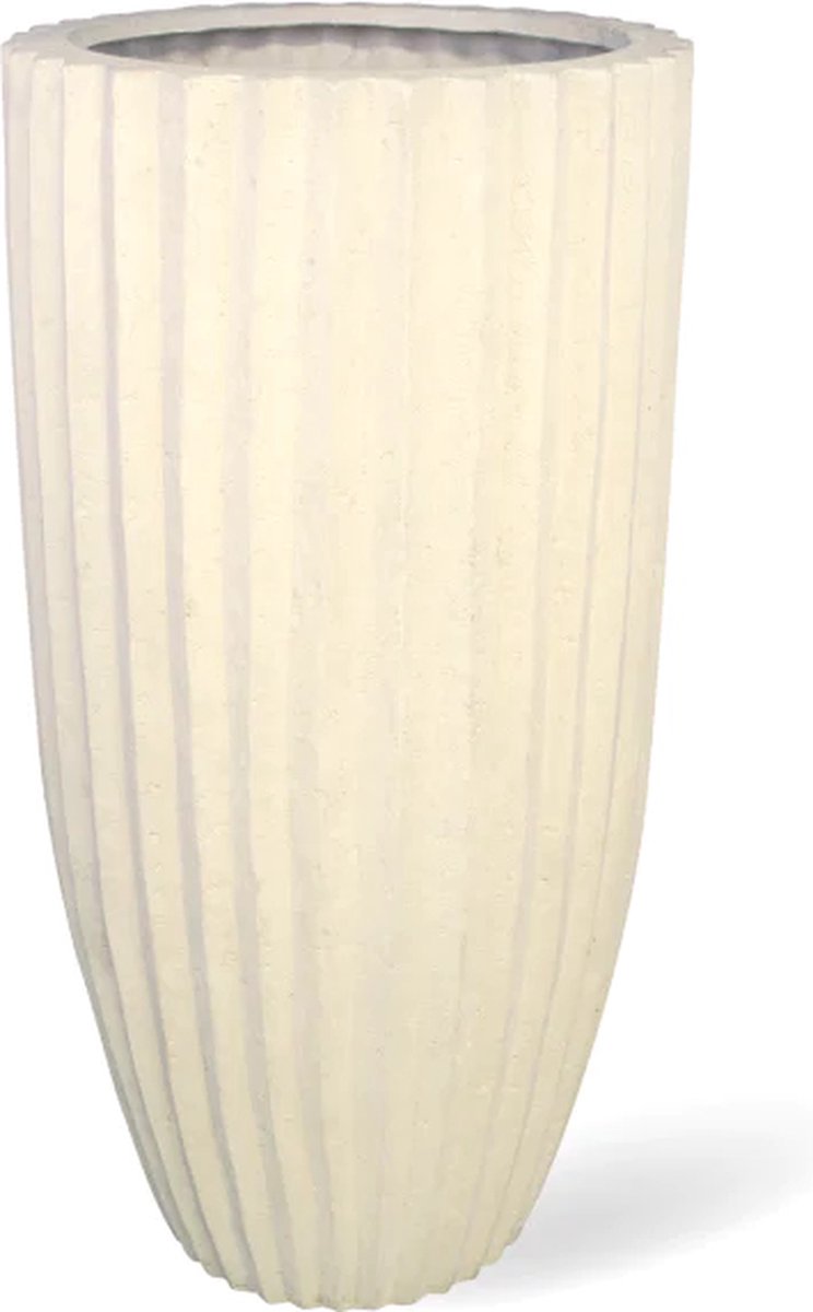 Luxe Plantenpot XL | Crème Steen Look | Grote bloembak voor binnen en buiten | Sahara Wit Plantenbak Design | Beige | 50 x 100 cm