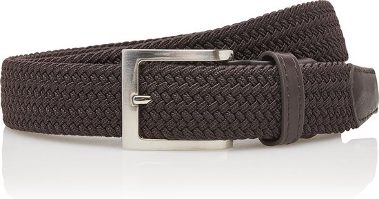 Gevlochten Riem Bruin - Elastische riem Comfort Stretch Belt - Unisex - Bruin - Lengte totaal 120 cm / Riem maat 105