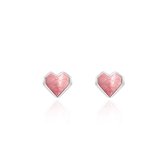 Clips d'oreilles d'oreilles / Boucles d'oreilles Pearl Heart Stud - Argent / Rose | Argent 925 | Mode Favorite