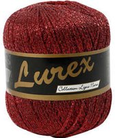 Lurex glitter garen, rood, L: 160 m, 25 gr/ 1 bol