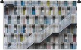 Tapisserie - Toile murale - Portes - Appartements - Escabeaux - Coloré - 120x80 cm - Tapisserie