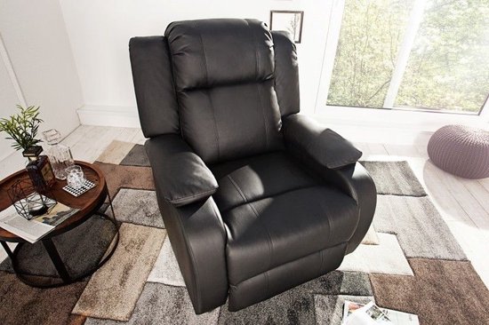 Moderne relaxstoel HOLLYWOOD zwarte tv-stoel met ligfunctie - 36029