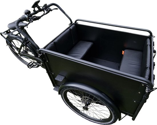 Troy Bakfiets kussenset, model Evi, kleur zwart, 3 cm dikke skyleer bakfiets kussens