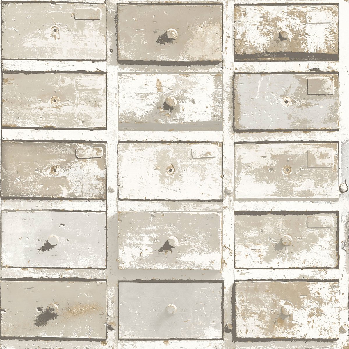 Behang – Houtlook – Verweerde Houten Lades – Landelijk – Industrieel – Vintage – Greige – Woonkamer – Slaapkamer – Hashtag- 10 x 0.53 M.