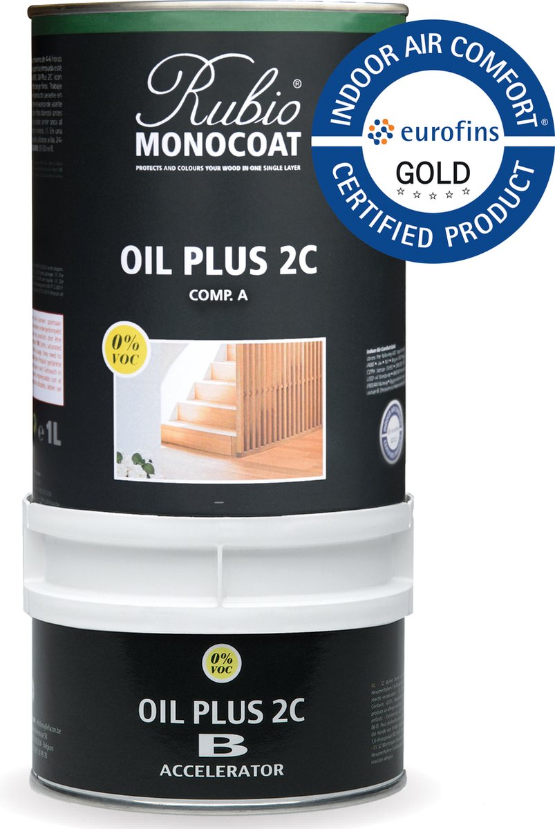 Rubio Monocoat Oil + 2C - comp. A - GOLD / metalen blik 1,3 L Kleur: White 5%