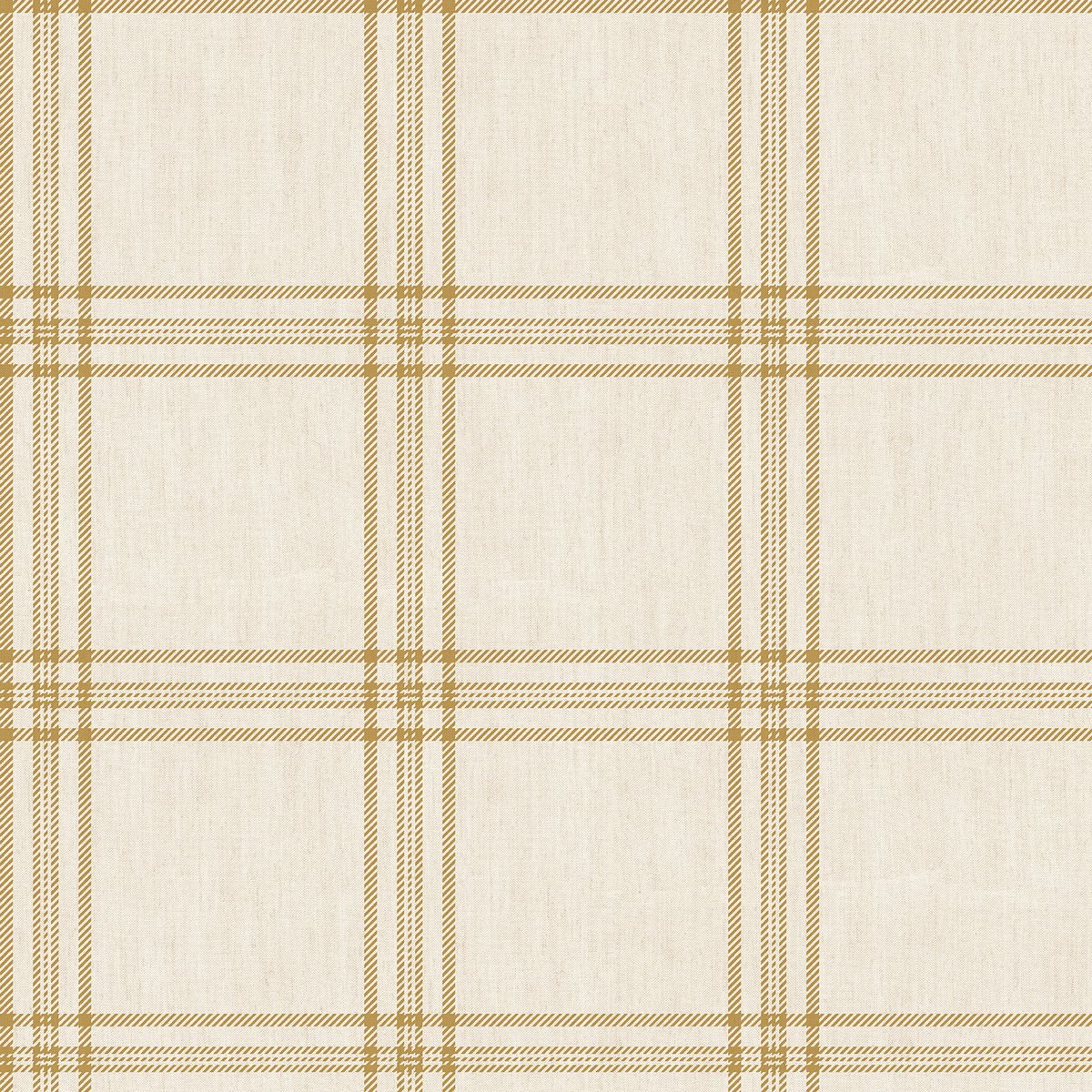 Behang – Grote Schotse Ruit – Ruiten Behang – Beige Okergeel – Vintage – Industrieel – Loft Stijl – Textiel – Hashtag - 10 x 0.53 M.