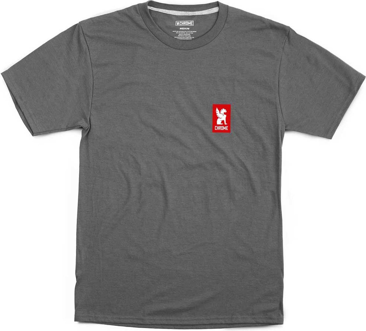 Chrome Vertical Red Logo T-shirt Met Korte Mouwen Grijs XL Man