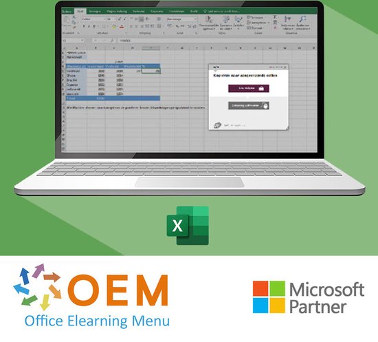 Excel 365 E-Learning Training Cursus Box - OEM Office ELearning Menu