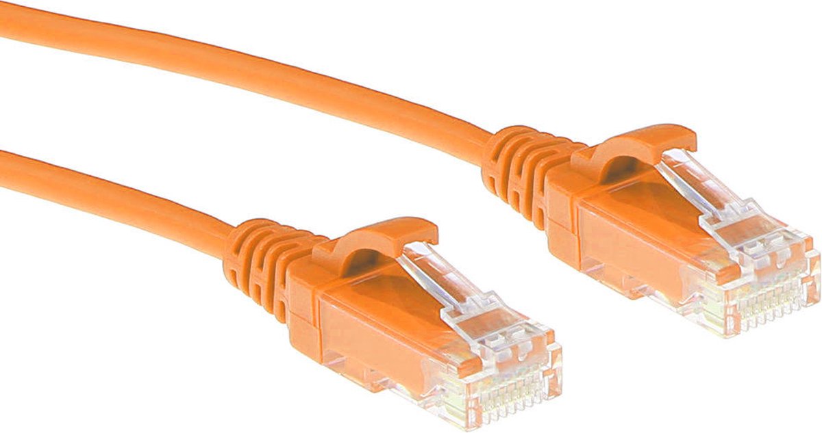 Image of ACT Oranje 3 meter LSZH U/UTP CAT6 datacenter slimline patchkabel snagless met RJ45 connectoren DC9103