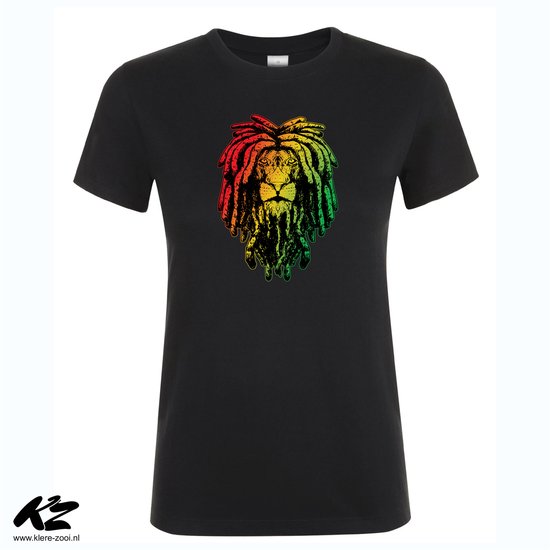 Klere-Zooi - Rasta Lion - Dames T-Shirt - 3XL