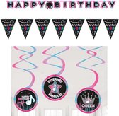TIKTOK - Feestpakket - Kinderfeest - Voordeelpakket - Versiering - Decoratie - Vlaggenlijn - Plafond Swirls - Happy Birthday Slinger.