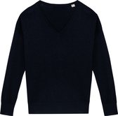 Lyocell TENCEL™ Damestrui sweater V-hals Navy Blue - XL