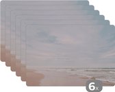 Set de Table - Napperons en Plastique - Mer - Plage - Vagues - Nature - Été - 45x30 cm - 6 pièces - Résistant à la Chaleur - Antidérapant - Pad - Amovible