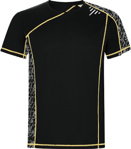 Herensportshirt 'Sochi' Print Run Zwart - S