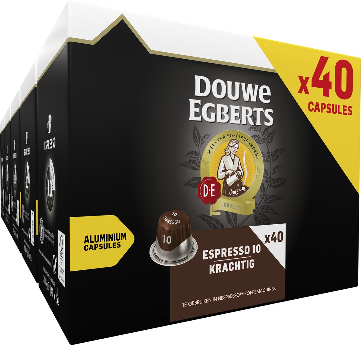 Goedkoopste Douwe Egberts Espresso Krachtig - Intensiteit 10/12 - 5 x 40 capsules