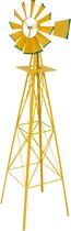 Windwijzer - Windturbine - Windmolen - Windmolens - Windrad - Windspinner - Amerikaans - Roestvrij - Verankerbaar - 10 kg - Staal - Geel - 64 x 245 cm