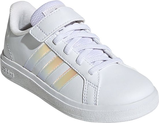 adidas Sportswear Grand Court Lifestyle Court Elastic Lace and Top Strap Shoes - Kinderen - Wit- 35 - adidas
