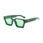 VIVEUX® Cube Collection - Lunettes de soleil vertes - Carrées - Lunettes de soleil Homme - Lunettes de soleil Femme