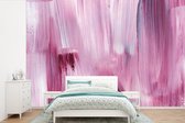 Behang - Fotobehang Kleuren - Verf - Schilderij - Roze - Breedte 330 cm x hoogte 220 cm - Behangpapier