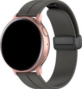 Strap-it Smartwatch bandje 22mm - magnetisch d-buckle bandje - geschikt voor Samsung Galaxy Watch 1 46mm / Watch 3 45mm / Gear S3 Classic & Frontier - Polar Vantage M / Grit X - Huawei Watch GT 1-2-3 46mm / GT 2 Pro / Watch 3 Pro - donkergrijs