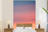 Behang - Fotobehang Zon - Lucht - Wolken - Roze - Breedte 160 cm x hoogte 240 cm - Behangpapier