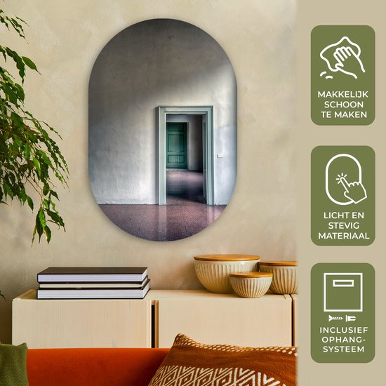 Architectuur Huis Deur Abstract Kunststof plaat (5mm dik) Ovale spiegel vorm...
