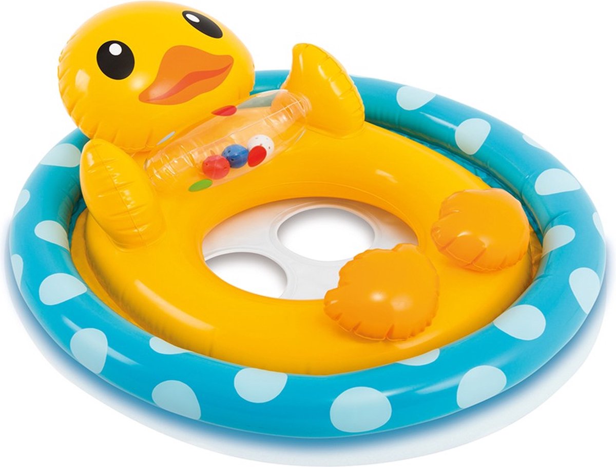 Intex - Pool Riders - Eend - Baby Float 1-2 Jaar - Babyfloat - Zwemband Baby - Zwemring Baby - Zwemband Baby 1 Jaar - Zwemband Peuter - Intex