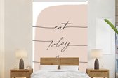 Behang - Fotobehang Pastel - Quotes - Roze - Minimalisme - Breedte 195 cm x hoogte 300 cm - Behangpapier