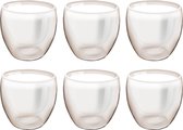 Haushaltshelden koffieglazen/theeglazen dubbelwandig - set 6x - lungo glazen - 200 ml