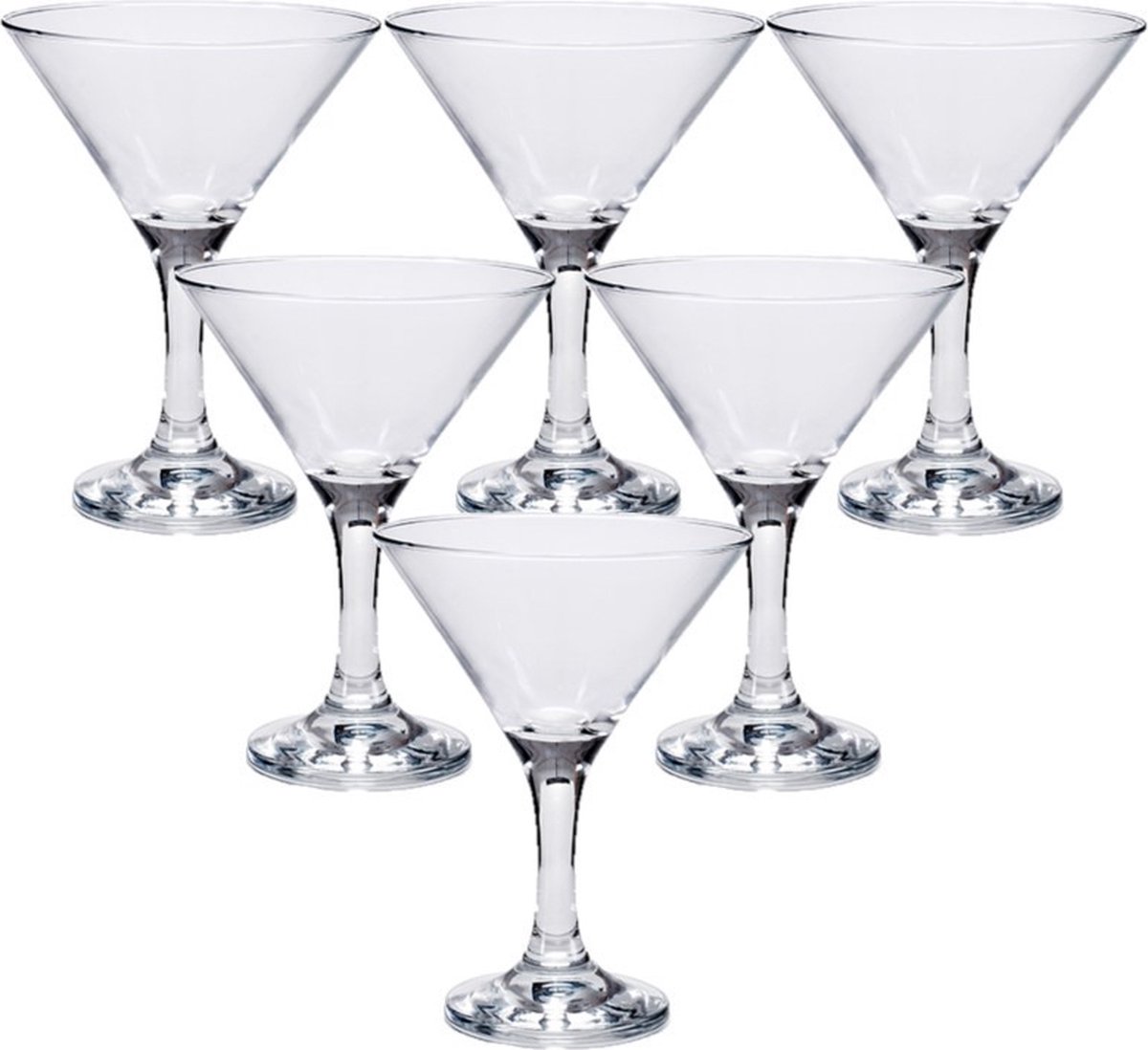 Pasabahce Cocktail/martini glazen - Set van 12x stuks - transparant - 190 ml