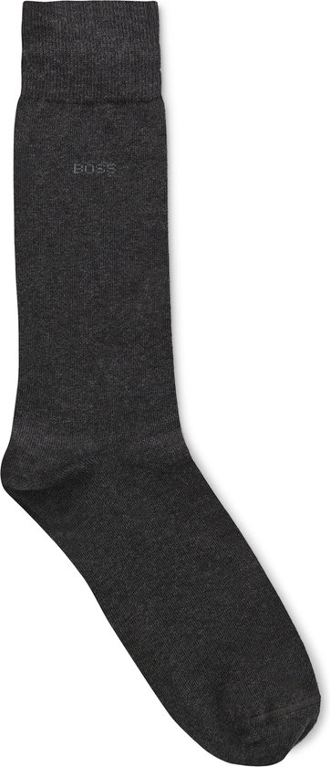 BOSS Cotton Uni (pack de 2) - chaussettes pour hommes en coton - gris anthracite - Taille: 39-42