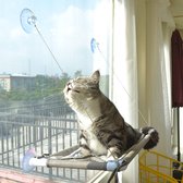 DOWO® - Kattenmand voor aan het Raam - Kattenhangmat Raam - Kattenbed - Hangmat Kat - Kattenkussen - incl. Wasbaar Kleedje & Kattenspeeltje!